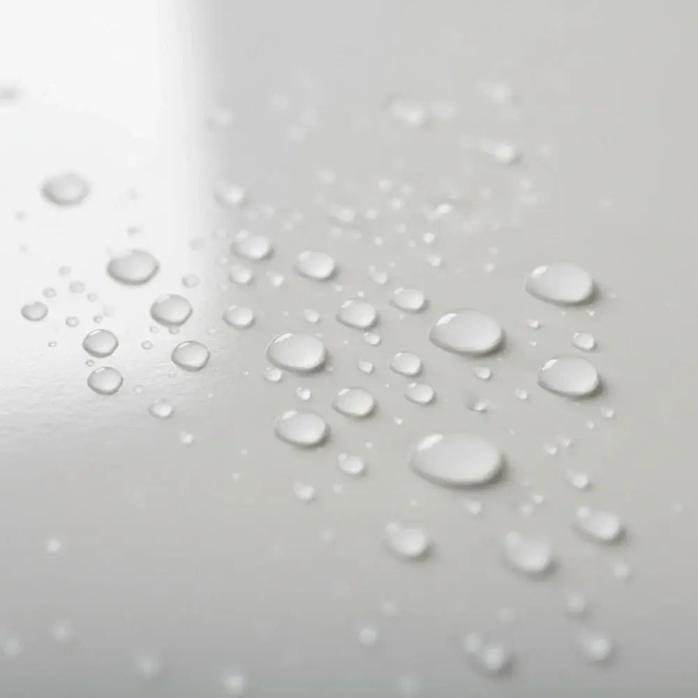 Water beading on the CeramicPlus surface of the Franke Farm House FHK710-33WH white fireclay sink
