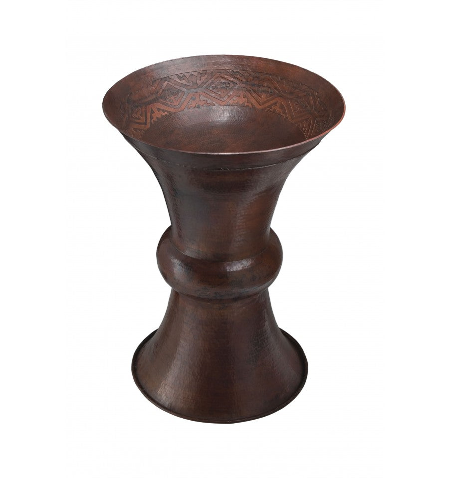 Thompson Ameca hand-hammered aged copper one-piece sink and pedestal CSW/P