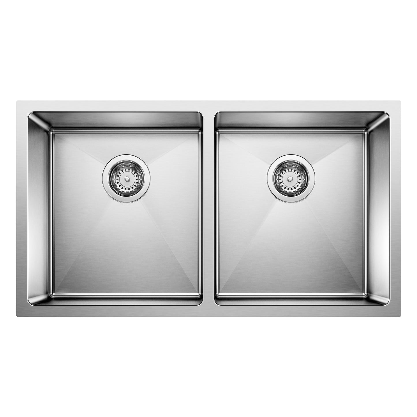 BLANCO Quatrus R15 32" 50/50 Double Bowl Undermount Stainless Steel Kitchen Sink with dual basins
