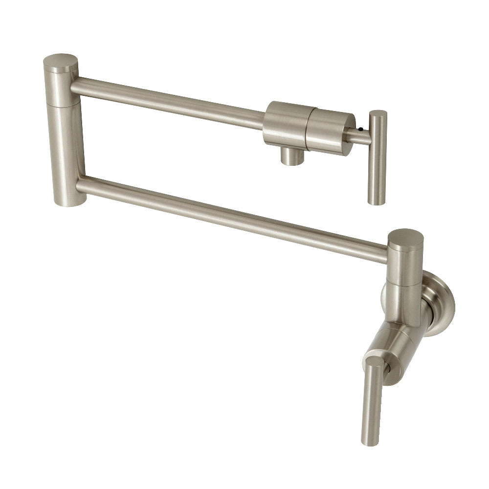 Kingston Brass KS4103CML Manhattan Wall Mount Pot Filler Faucet, Antique Brass with foldable swing arms