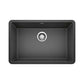 BLANCO PRECIS 27" SILGRANIT Single Bowl Undermount Sink in a sleek black finish.