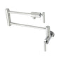 Kingston Brass KS4103CML Manhattan Wall Mount Pot Filler Faucet, Antique Brass with polished chrome finish and foldable swing arms