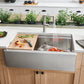 BLANCO Quatrus R15 Ergon 33" Single Bowl Apron-Front Stainless Steel Farmhouse Sink