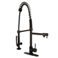 Kingston Brass LS8503DL Concord Single-Handle Deck-Mount Pre-Rinse Kitchen Faucet with Pot Filler, Brushed Brass