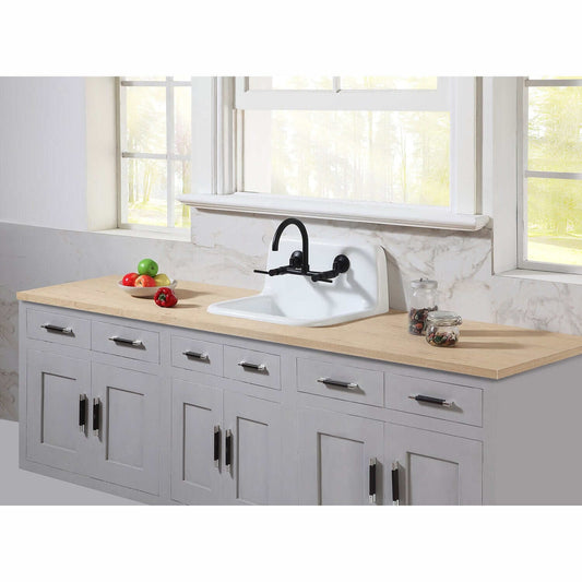 KINGSTON Brass Fauceture 22" Single Bowl Kitchen Sink - White