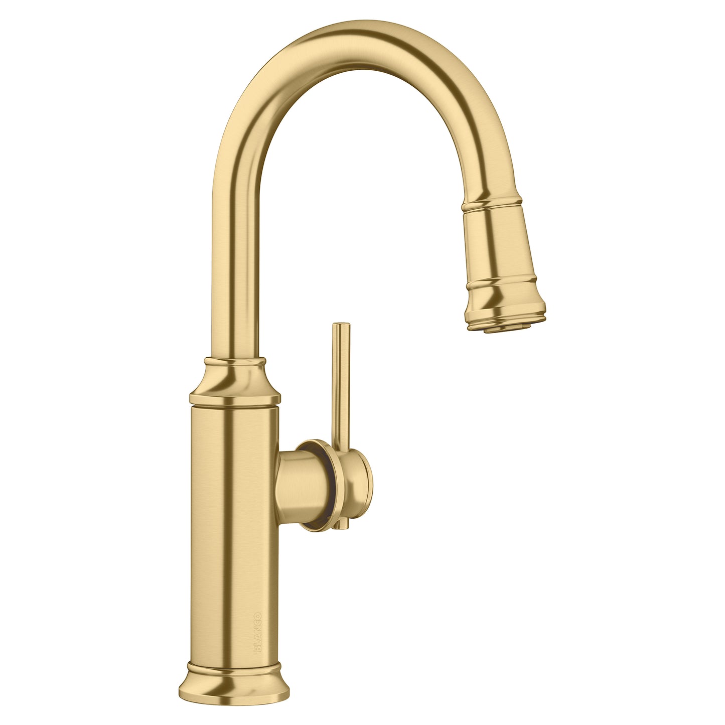 BLANCO Empressa Pull-Down Bar Faucet in a vintage wine press design, perfect for bar and kitchen island installations.