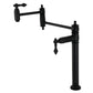 Kingston Brass KS3703AL Restoration Deck Mount Pot Filler Faucet, Antique Brass in matte black finish.