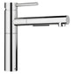 BLANCO Alta II Low Arc Pull-Out Dual-Spray Kitchen Faucet in chrome finish, showcasing a modern and compact design.