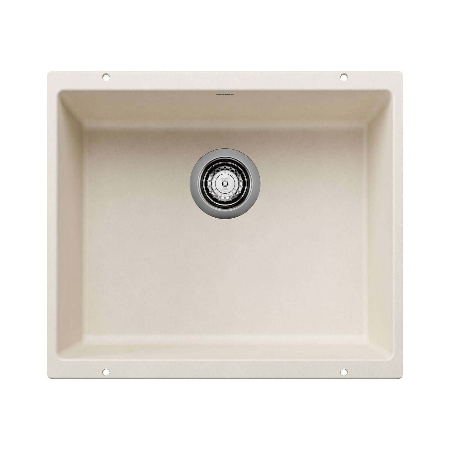 BLANCO Precis SILGRANIT 21" Single Bowl Undermount Kitchen Sink in Soft White for compact kitchens