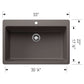 BLANCO Liven SILGRANIT 33" Super Single Dual Mount Kitchen Sink