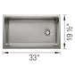 BLANCO Inteos 33" Single Bowl Reversible Undermount Stainless Steel Workstation Kitchen Sink