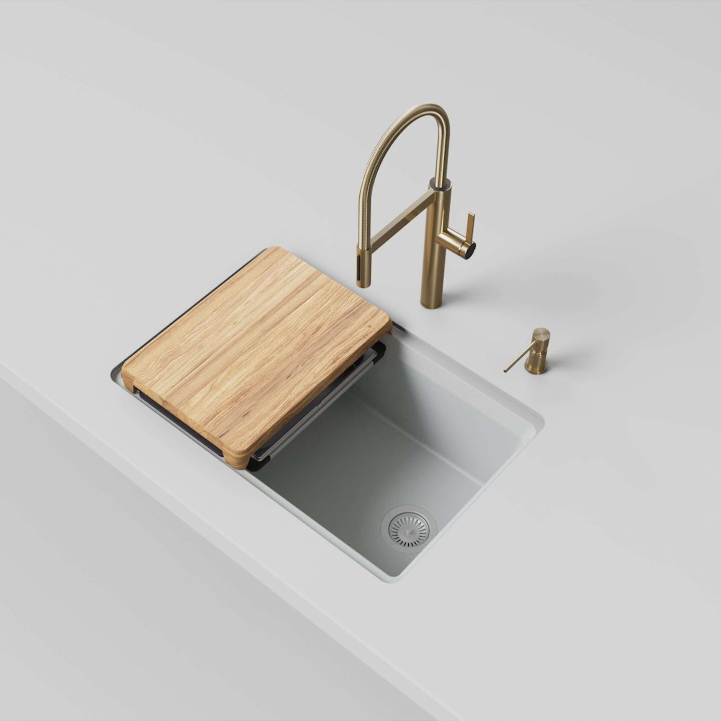 BLANCO Inteos SILGRANIT 30" Single Bowl Reversible Undermount Workstation Kitchen Sink with wood cutting board and faucet