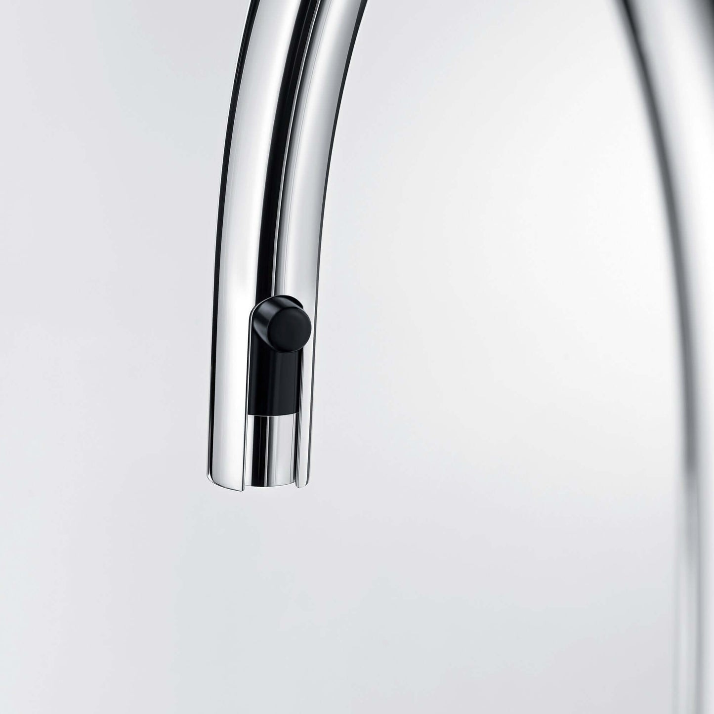 BLANCO Urbena Pull-Down Dual-Spray Kitchen Faucet close-up of the sleek handle and body design.