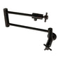 Kingston Brass KS4103DX Concord Wall Mount Pot Filler Faucet, Antique Brass with foldable swing arms