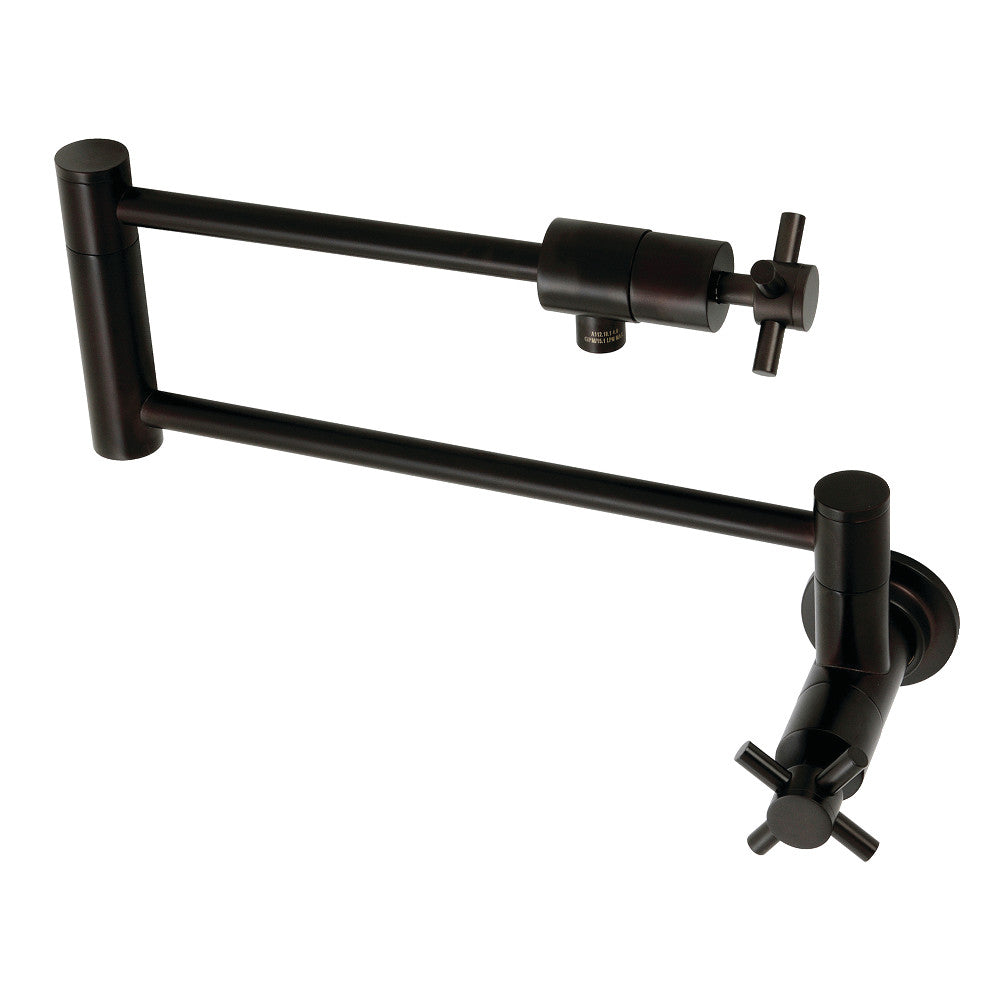 Kingston Brass KS4103DX Concord Wall Mount Pot Filler Faucet, Antique Brass with foldable swing arms