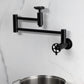 Kingston Brass KS8103RKZ Wendell Wall Mount Pot Filler Faucet with Knurled Handle, Antique Brass