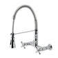 Gourmetier GS1243AX Heritage Double-Handle Wall-Mount Pre-Rinse Bridge Kitchen Faucet, Antique Brass in Chrome finish