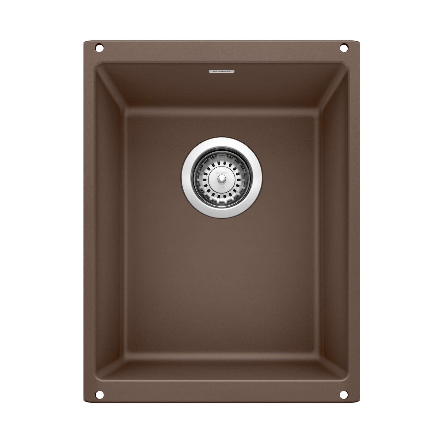 BLANCO Precis SILGRANIT 13" Undermount Bar Sink in Brown, ideal for compact kitchens and prep zones.