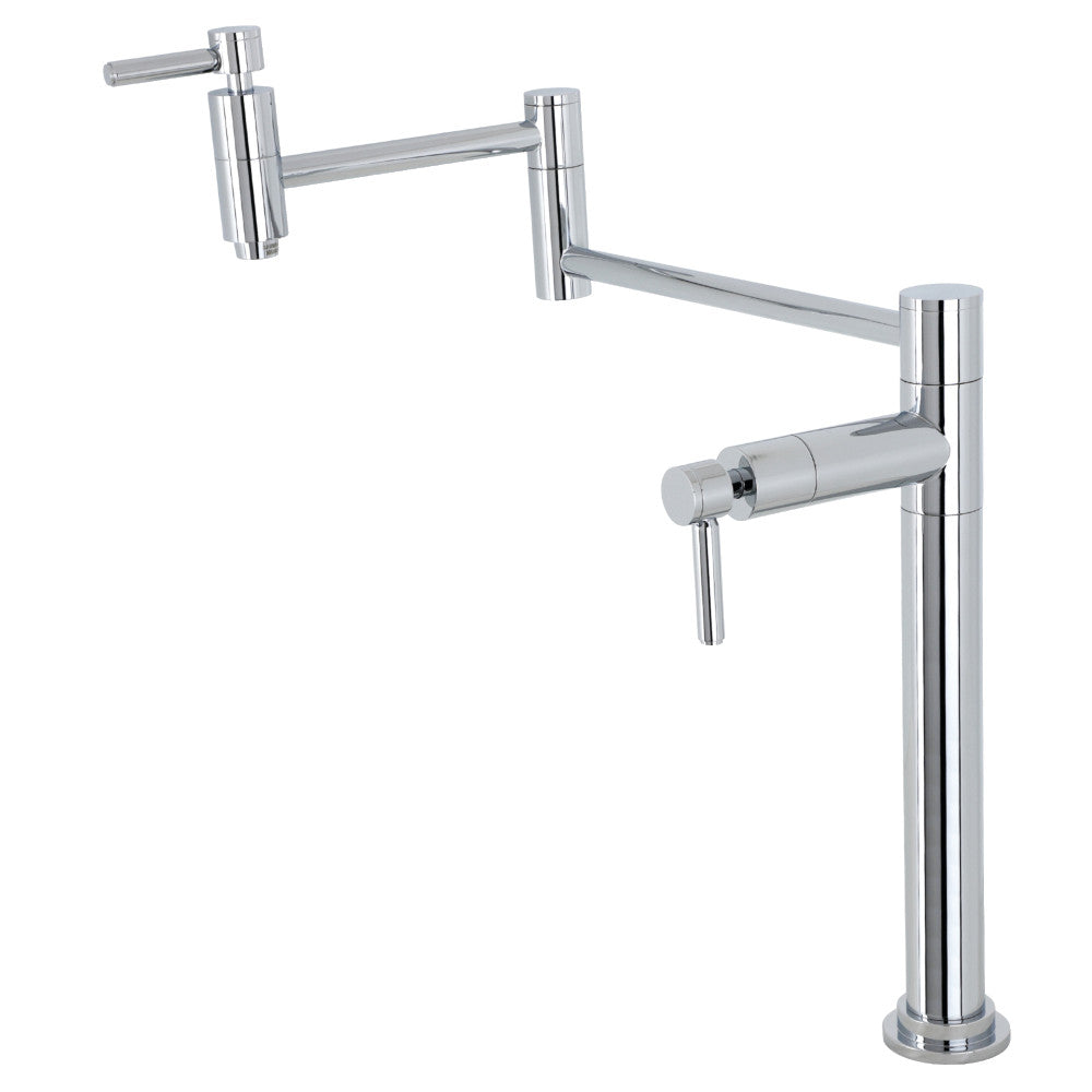 Kingston Brass KS870DLAC Concord Deck Mount Pot Filler Faucet, Antique Copper in polished chrome finish