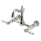 Kingston KS2443BPL Bel-Air Two-Handle Wall Mount Bridge Kitchen Faucet, Antique Brass with polished nickel finish
