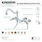 Kingston KS1243PXBS Heritage Two-Handle Wall Mount Bridge Kitchen Faucet with Brass Sprayer, Antique Brass