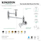 Kingston Brass KS3103RKZ Wendell Wall Mount Pot Filler Faucet with Knurled Handle, Antique Brass