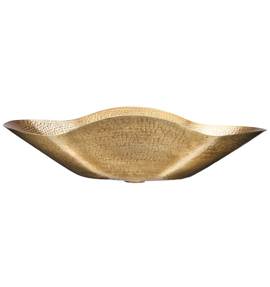 Thompson Cordoba 21" Hammered Antique Satin Gold Wavy Oval Bathroom Sink - KBC-ASG - view 2