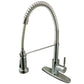 Gourmetier GSY8887DL Concord Single-Handle Deck-Mount Pre-Rinse Kitchen Faucet, Brushed Brass on display.