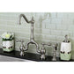 KINGSTON Brass English Country Kitchen Bridge Faucet with Brass Sprayer - Brushed Nickel