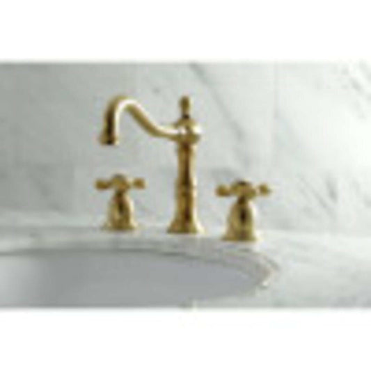 KINGSTON Brass 8" Widespread Bathroom Faucet - Brushed Brass