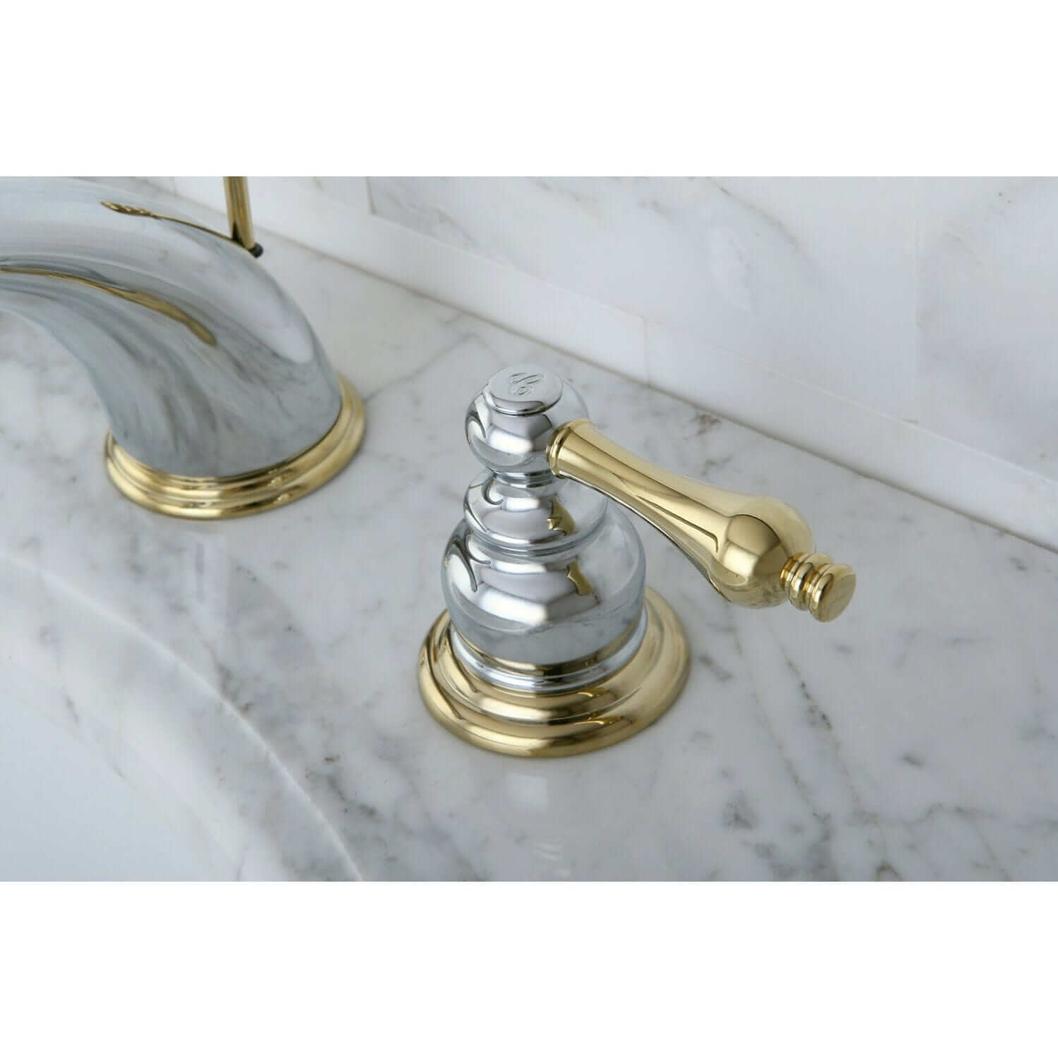 KINGSTON Brass Victorian Widespread Bathroom Faucet - Polished Chrome/Polished Brass
