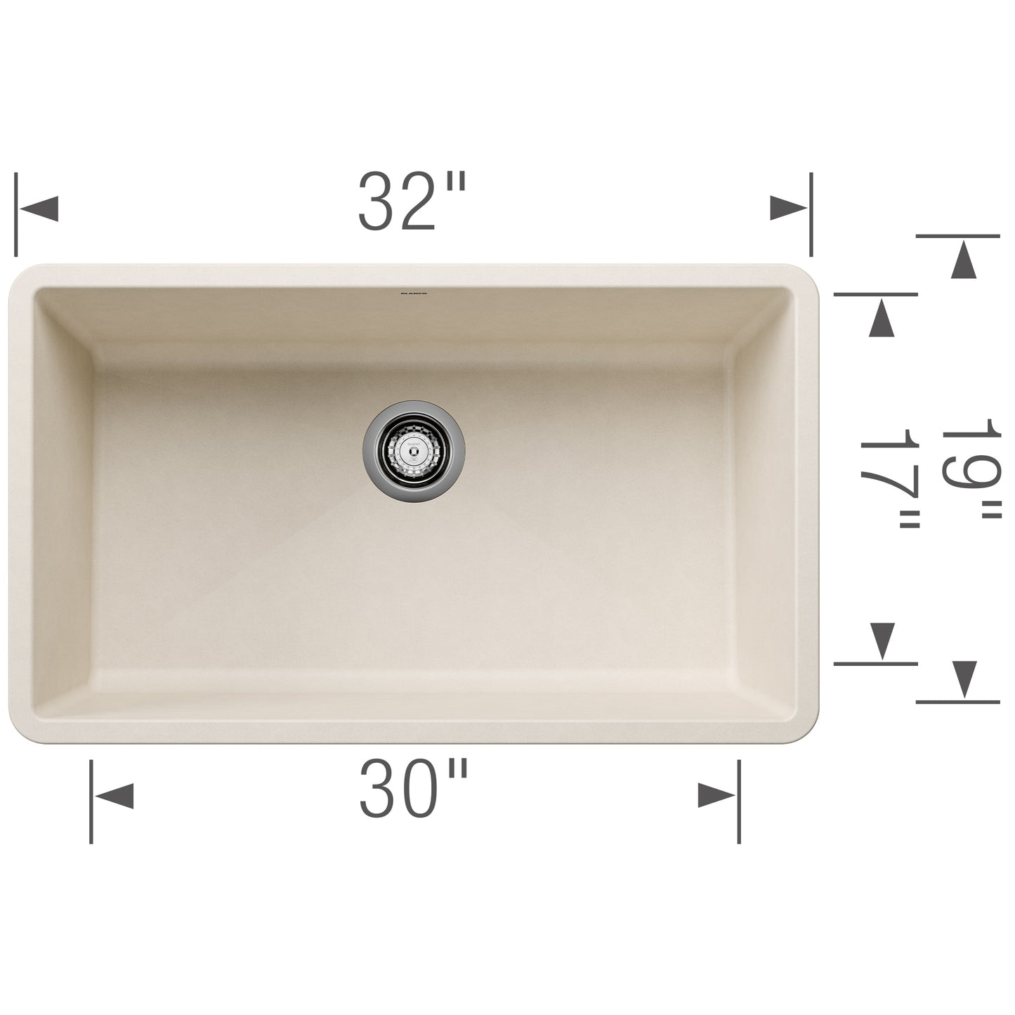 BLANCO Precis SILGRANIT 32" Super Single Undermount Kitchen Sink