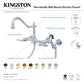 Kingston KS1243ALBS Heritage Two-Handle Wall Mount Bridge Kitchen Faucet with Brass Sprayer, Antique Brass