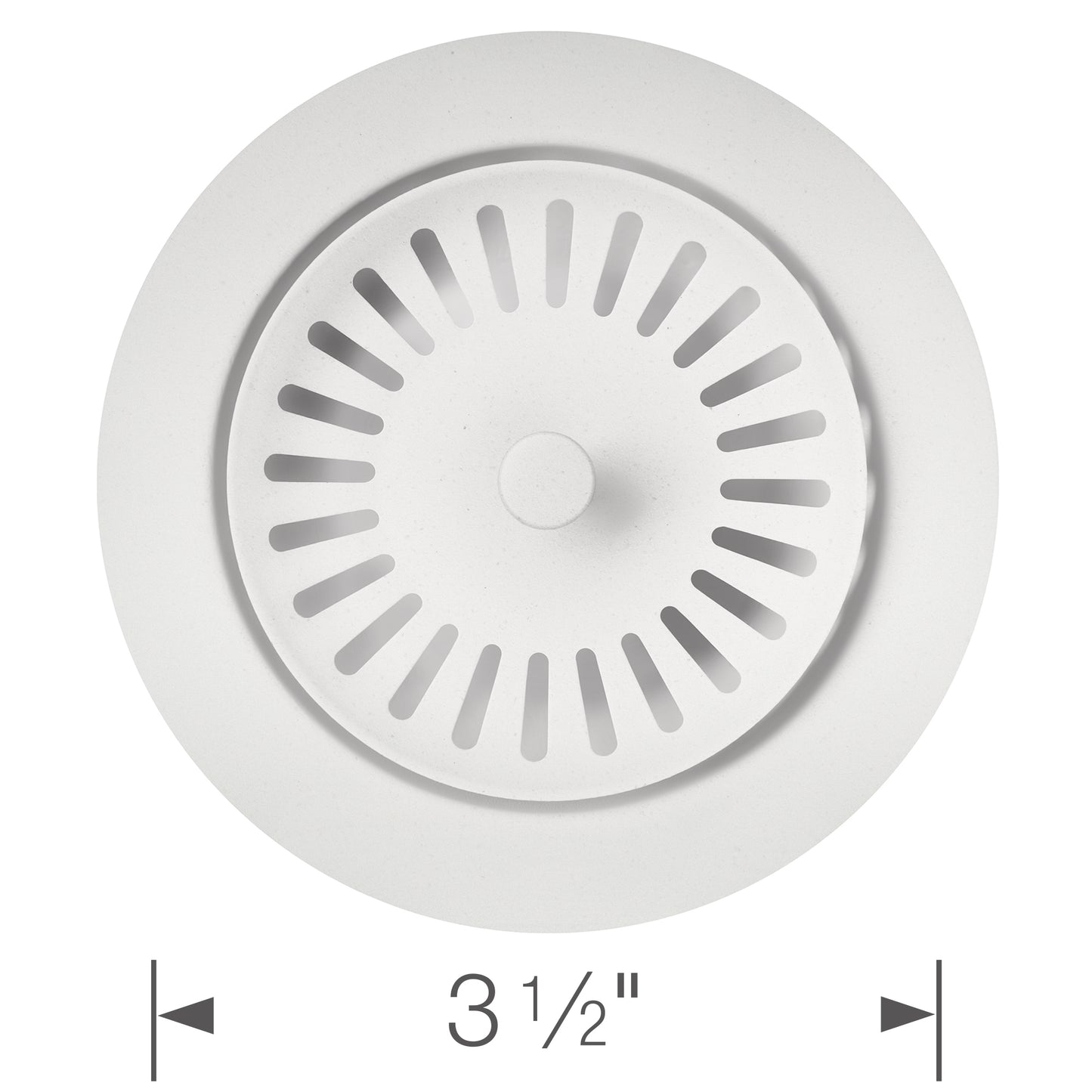 Color-Coordinated Metal Basket Strainer - Anthracite top view showing open/close design and dimensions 3½".