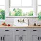 KINGSTON Brass Gourmetier 24" Solid Surface Kitchen Sink with Backsplash - Matte White