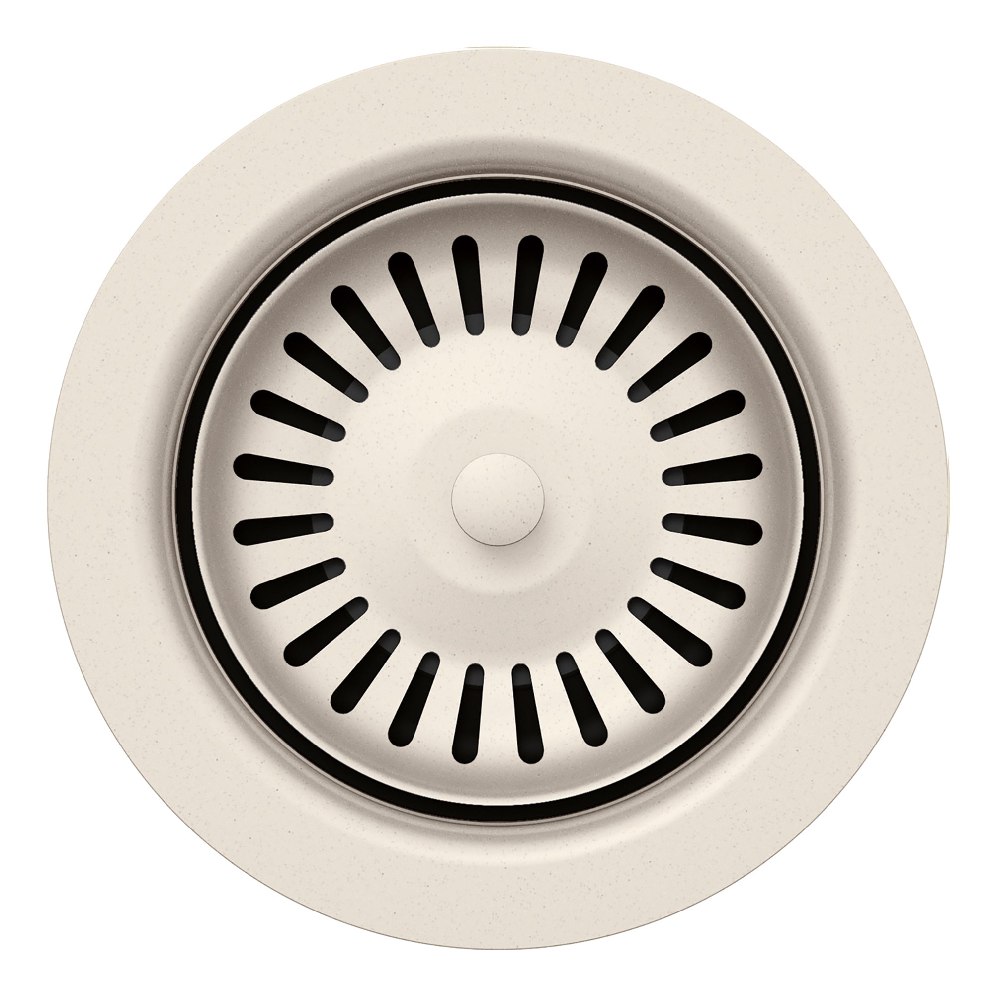 Color-Coordinated Metal Basket Strainer - Anthracite top view showing open/close design for kitchen sinks.