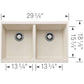 BLANCO Precis SILGRANIT 29" 50/50 Double Bowl Undermount Kitchen Sink