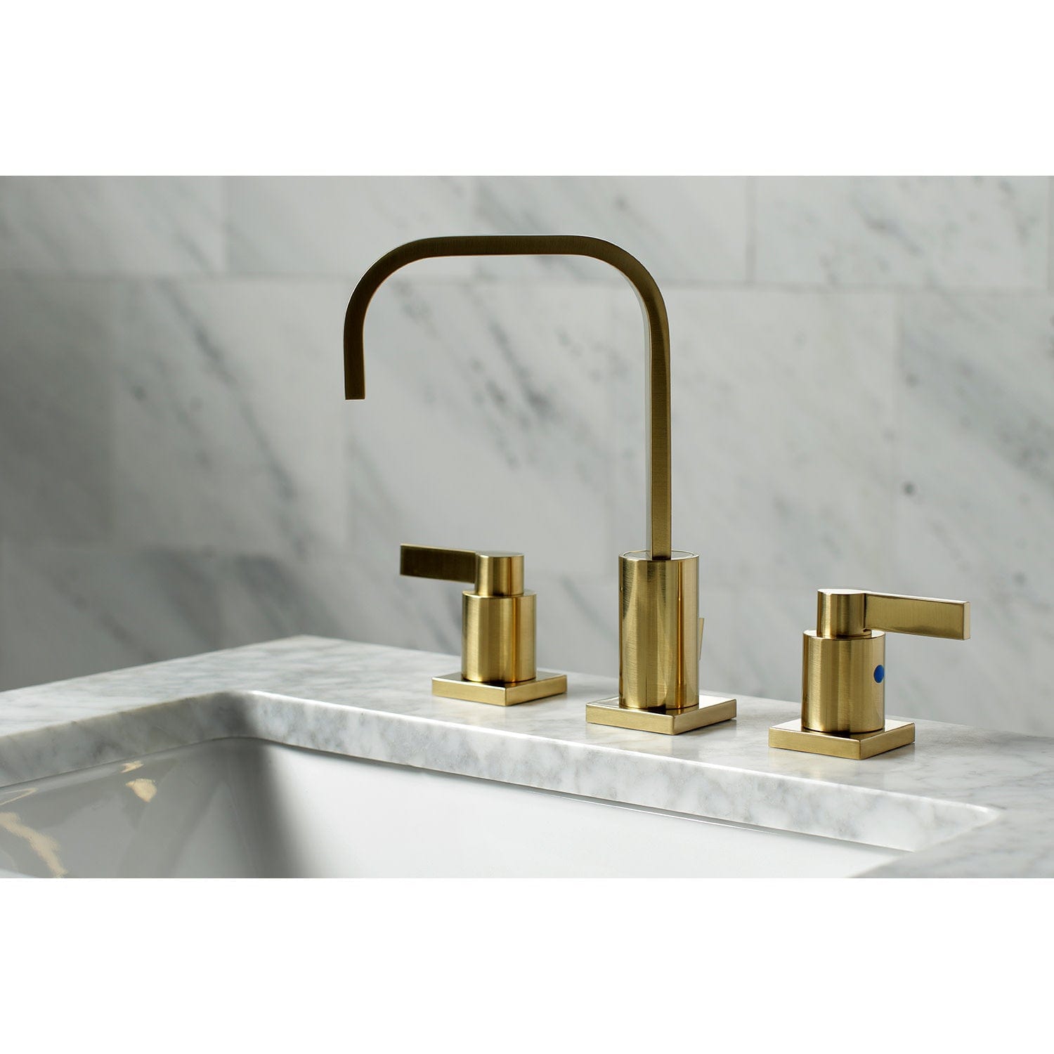 KINGSTON Brass Fauceture NuvoFusion Widespread Bathroom Faucet - Brushed Brass