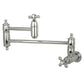 Kingston Brass KS3103AX Restoration Wall Mount Pot Filler Faucet, Antique Brass in polished chrome finish