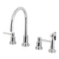 Kingston Brass KS8723DLBS Concord Double-Handle Widespread Kitchen Faucet with Brass Sprayer, Antique Brass