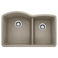 BLANCO Diamond SILGRANIT 32" 60/40 Double Bowl Undermount Kitchen Sink