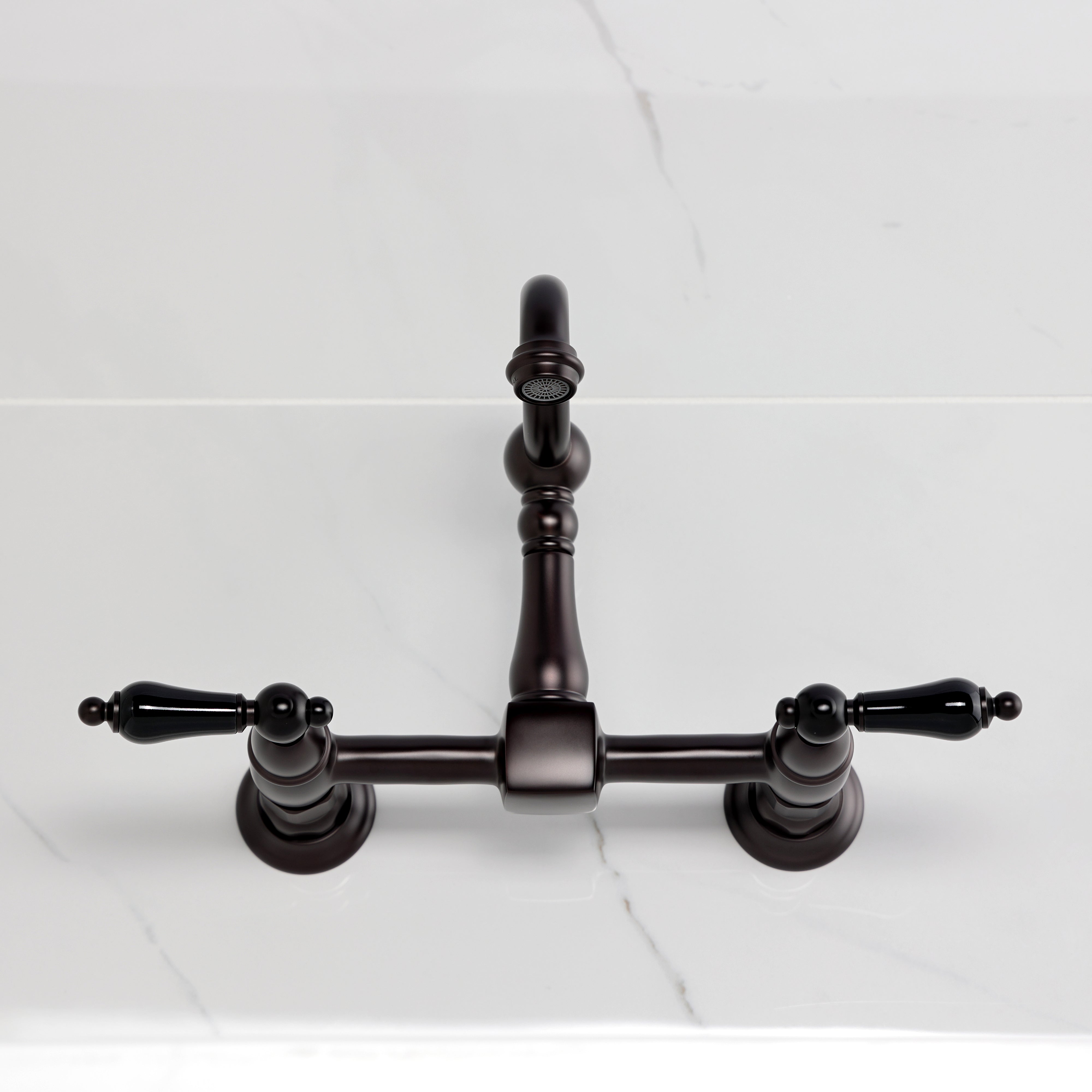 Kingston KS2443PKL Duchess Two-Handle Wall Mount Bridge Kitchen Faucet, Antique Brass