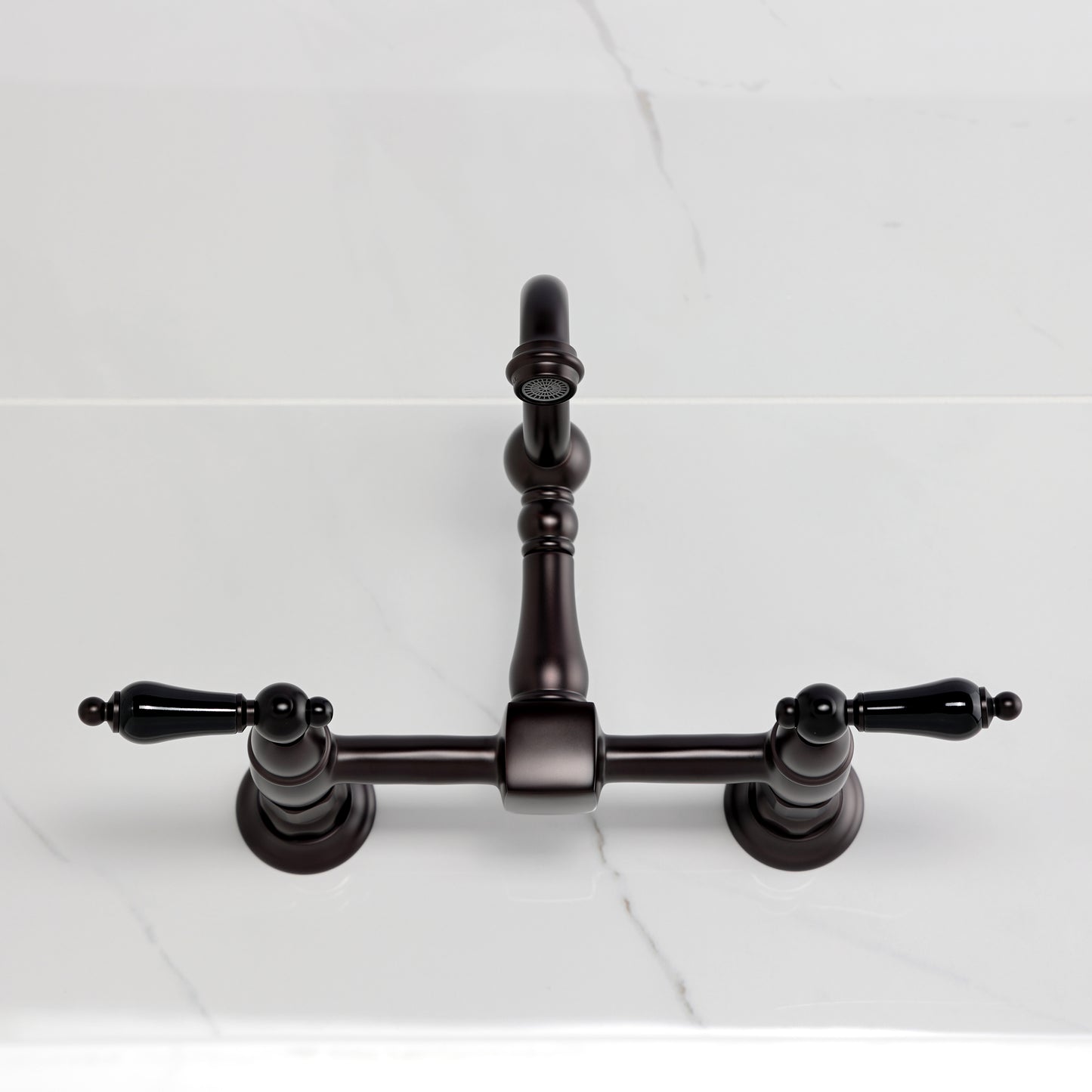 Kingston KS2443PKL Duchess Two-Handle Wall Mount Bridge Kitchen Faucet, Antique Brass
