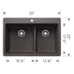 BLANCO Liven SILGRANIT 33" 60/40 Double Bowl Dual Mount Kitchen Sink with Low Divide