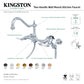 Kingston KS1243PLBS Heritage Two-Handle Wall Mount Bridge Kitchen Faucet with Brass Sprayer, Antique Brass