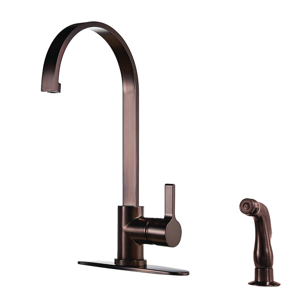Kingston Brass LS8713CTLSP Continental Kitchen Faucet with Side Sprayer