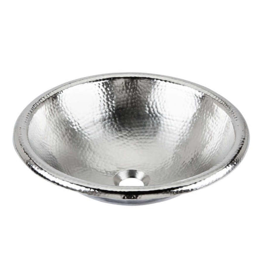 Thompson Tacambaro 15.5" Handcrafted Brushed Nickel Round Bathroom Sink - 2RP-BRN in a polished finish.