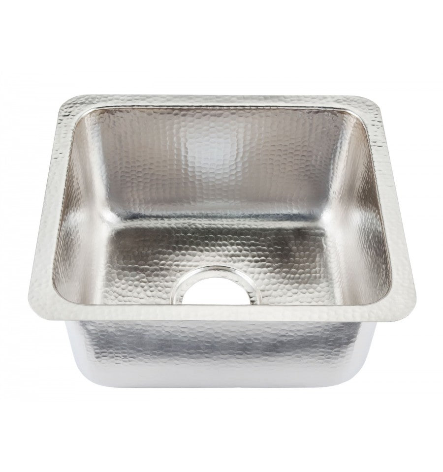 Thompson Rivera bar and prep sink in hammered nickel, 17 in. x 15 in., KPU-1715BRN