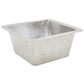 Hand-hammered stainless steel finish on the Thompson Tamayo square bar sink, 1S-HSS