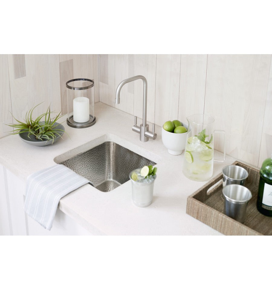 Thompson Tamayo bar and prep sink in hammered stainless steel, 15 5/8 in. x 15 5/8 in., 1S-HSS